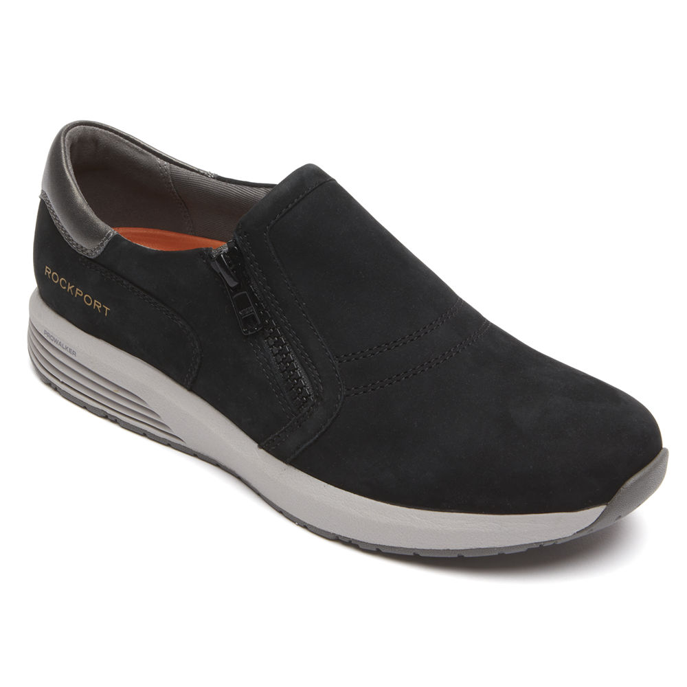 Rockport Womens Sneakers Black - Trustride ProWalker Slip-On - UK 604-WJXUYB